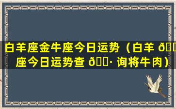 白羊座金牛座今日运势（白羊 🌸 座今日运势查 🕷 询将牛肉）